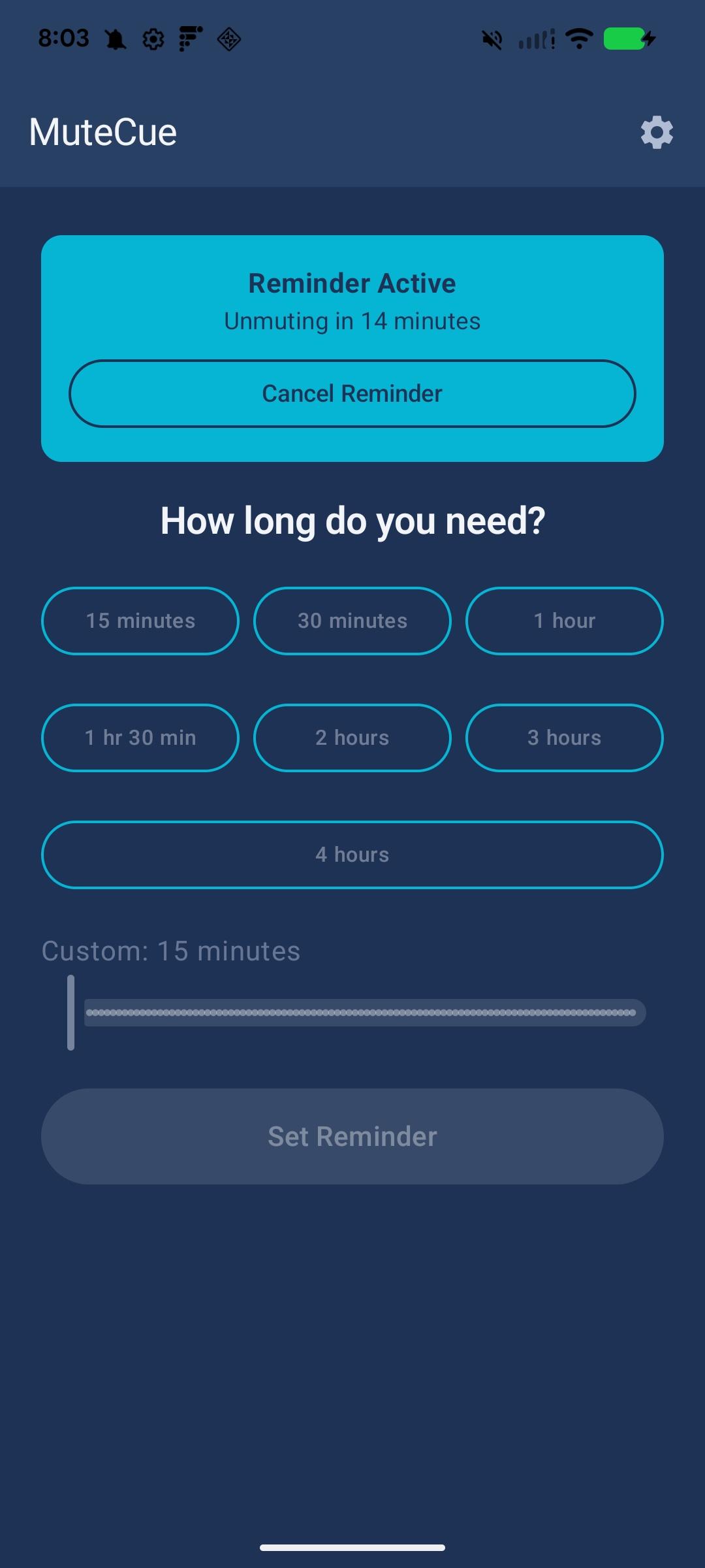 Android — active timer counting down
